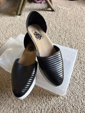 Vans Black Quilted D'Orsay Slip-On Flats